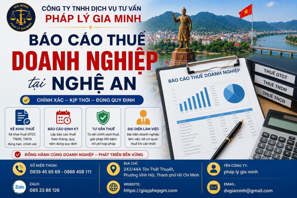 Báo cáo thuế doanh nghiệp tại Nghệ An