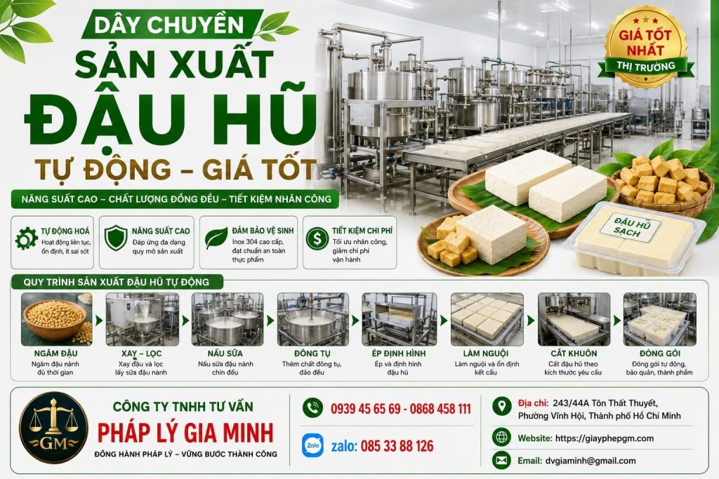 Chi phí mở xưởng sản xuất đậu hũ bao nhiêu tiền