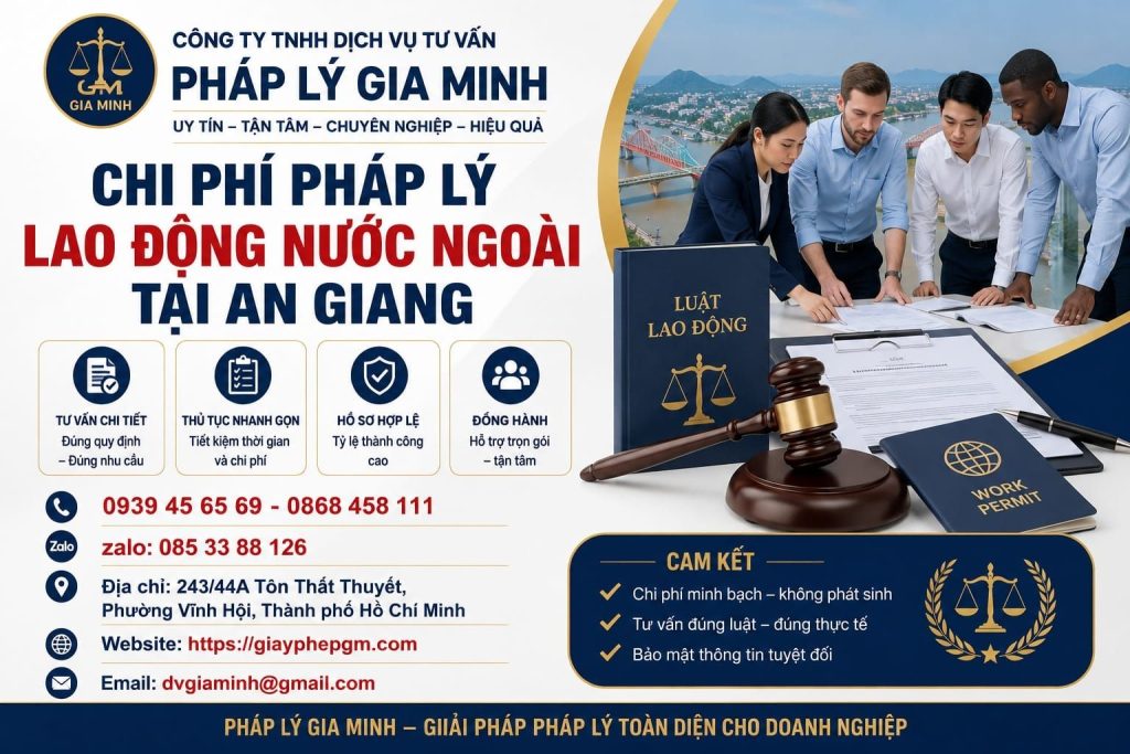 Chi phí pháp lý lao động nước ngoài tại An Giang