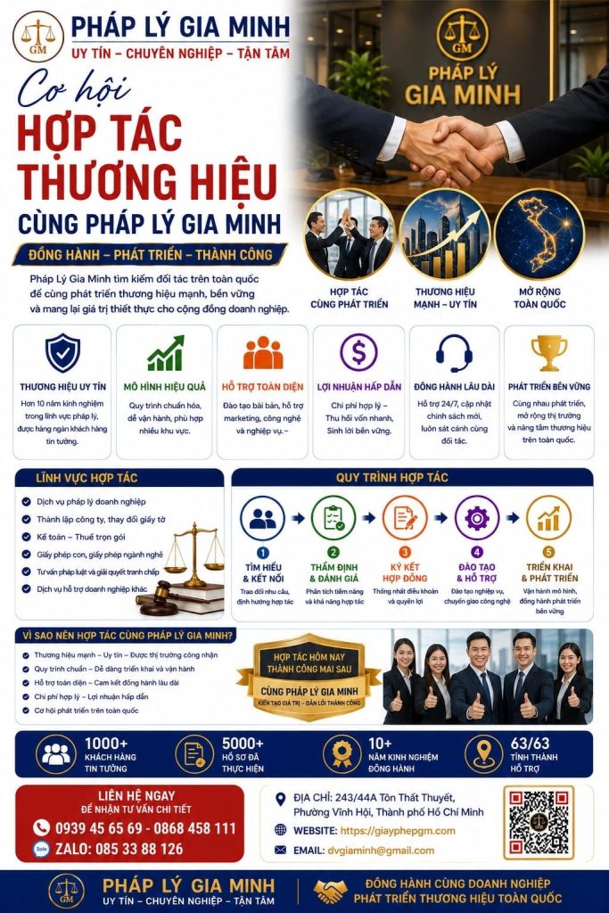 Cơ hội hợp tác thương hiệu cùng Pháp Lý Gia Minh