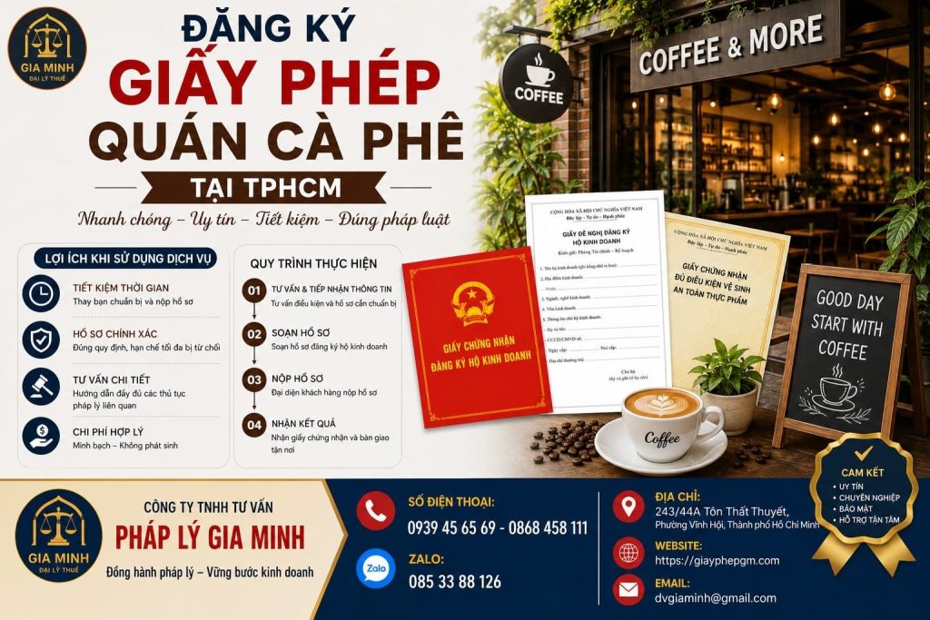 Đăng ký giấy phép quán cà phê tại TPHCM