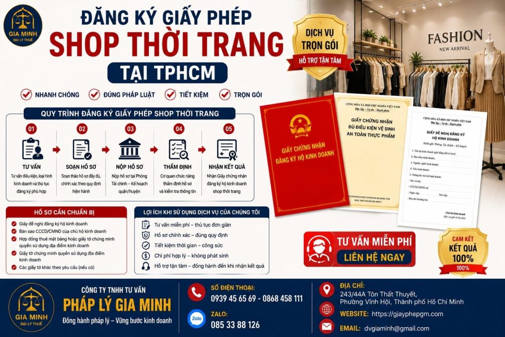 Đăng ký giấy phép shop thời trang tại TPHCM