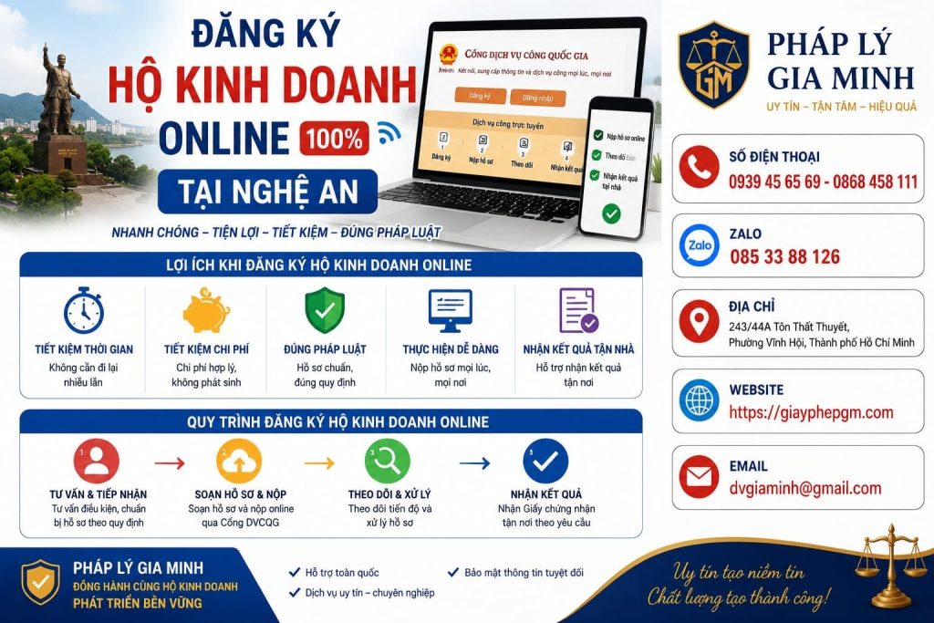 Đăng ký hộ kinh doanh online tại Nghệ An