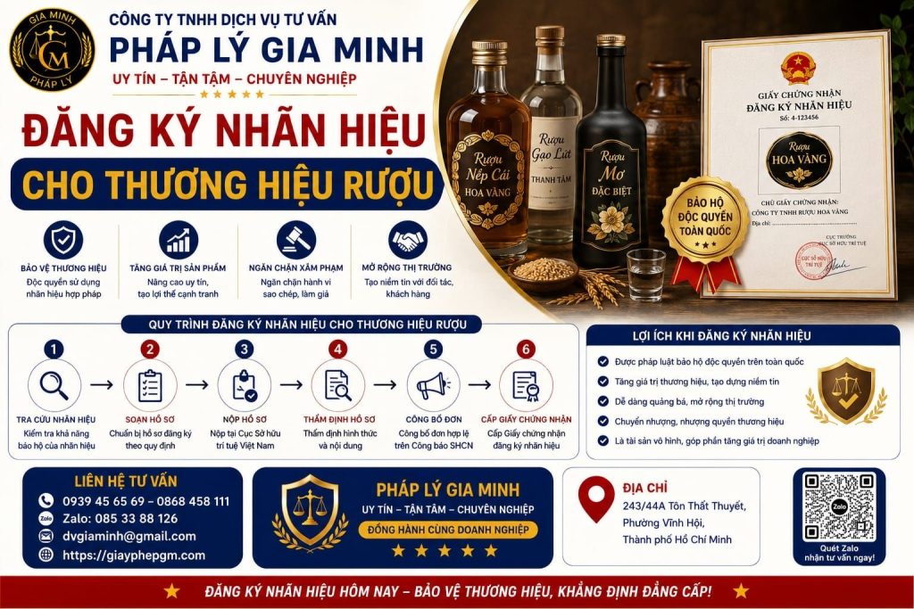 Đăng ký nhãn hiệu cho thương hiệu rượu