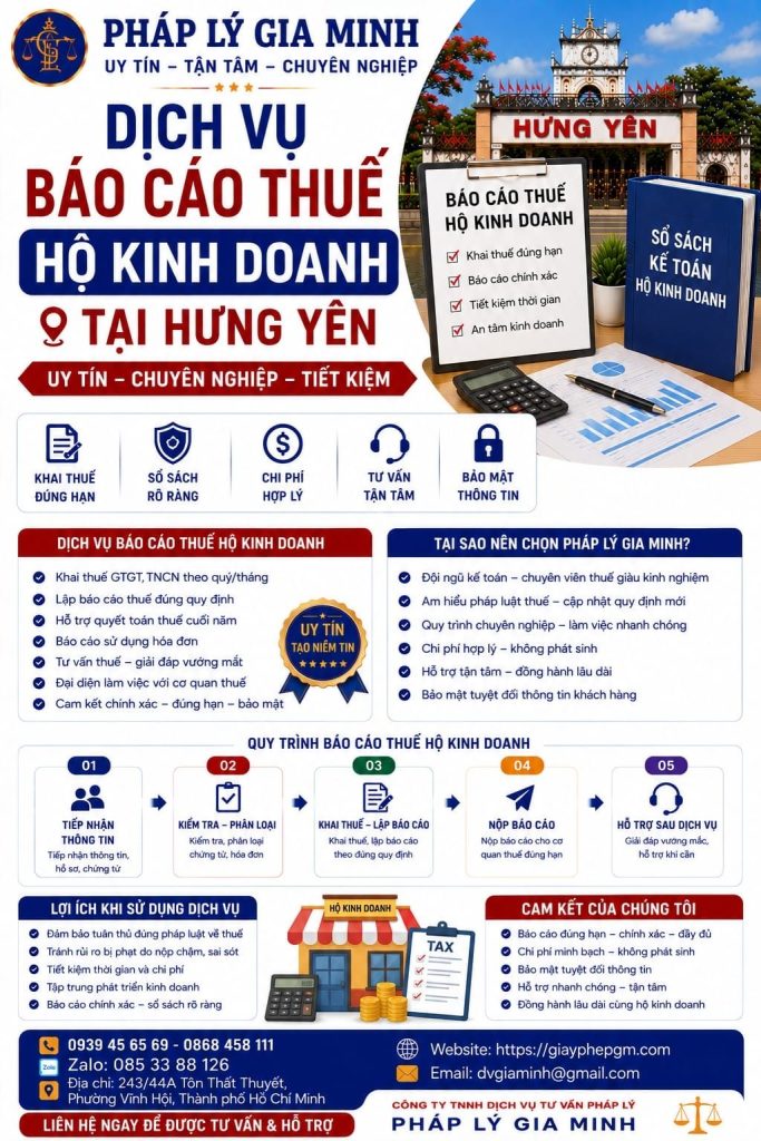 Dịch vụ báo cáo thuế hộ kinh doanh tại Hưng Yên