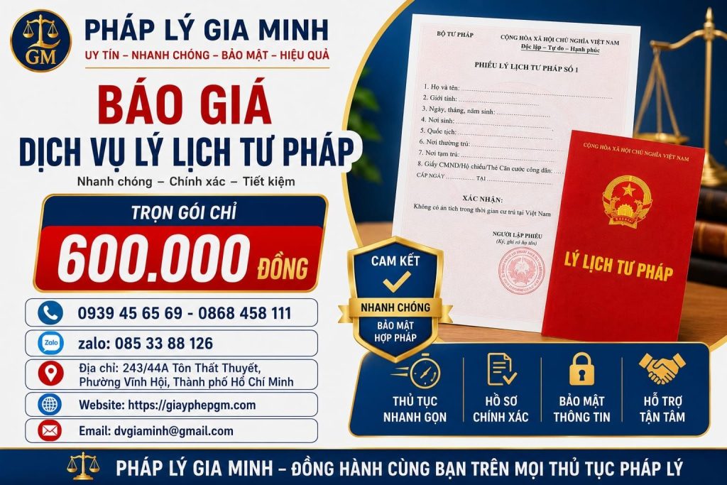 Dịch vụ cấp phiếu lý lịch tư pháp Huế