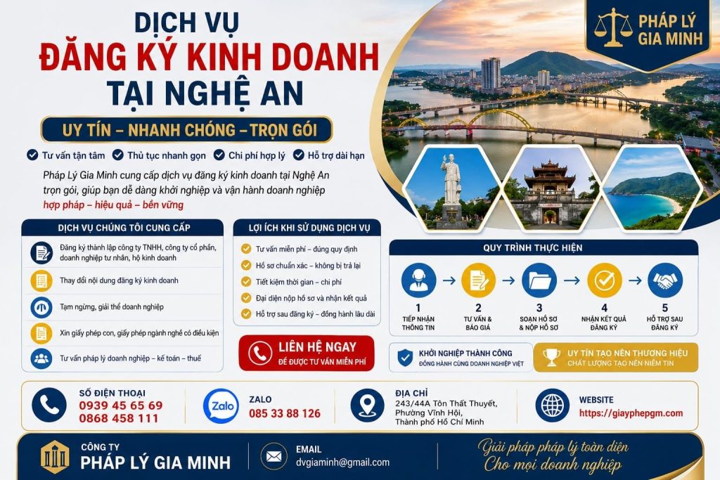 Dịch vụ đăng ký kinh doanh tại Nghệ An uy tín