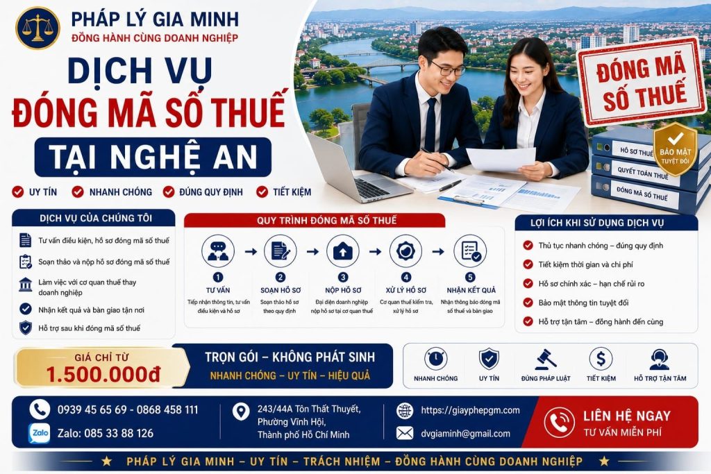Dịch vụ đóng mã số thuế tại Nghệ An