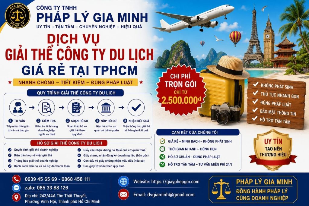Dịch vụ giải thể công ty du lịch giá rẻ tại TPHCM