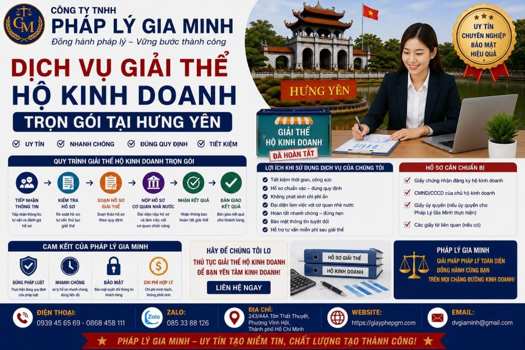 Dịch vụ giải thể hộ kinh doanh trọn gói tại Hưng Yên