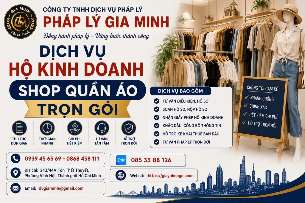Dịch vụ hộ kinh doanh shop quần áo trọn gói