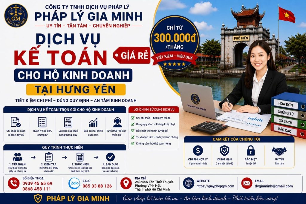 Dịch vụ kế toán cho hộ kinh doanh tại Hưng Yên