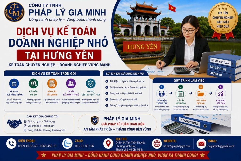 Dịch vụ kế toán doanh nghiệp nhỏ tại Hưng Yên