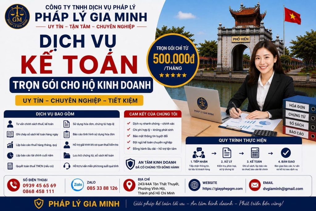 Dịch vụ kế toán trọn gói cho hộ kinh doanh