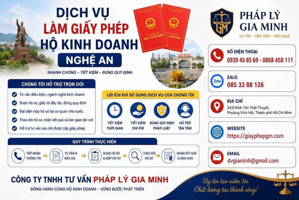 Dịch vụ làm giấy phép hộ kinh doanh Nghệ An
