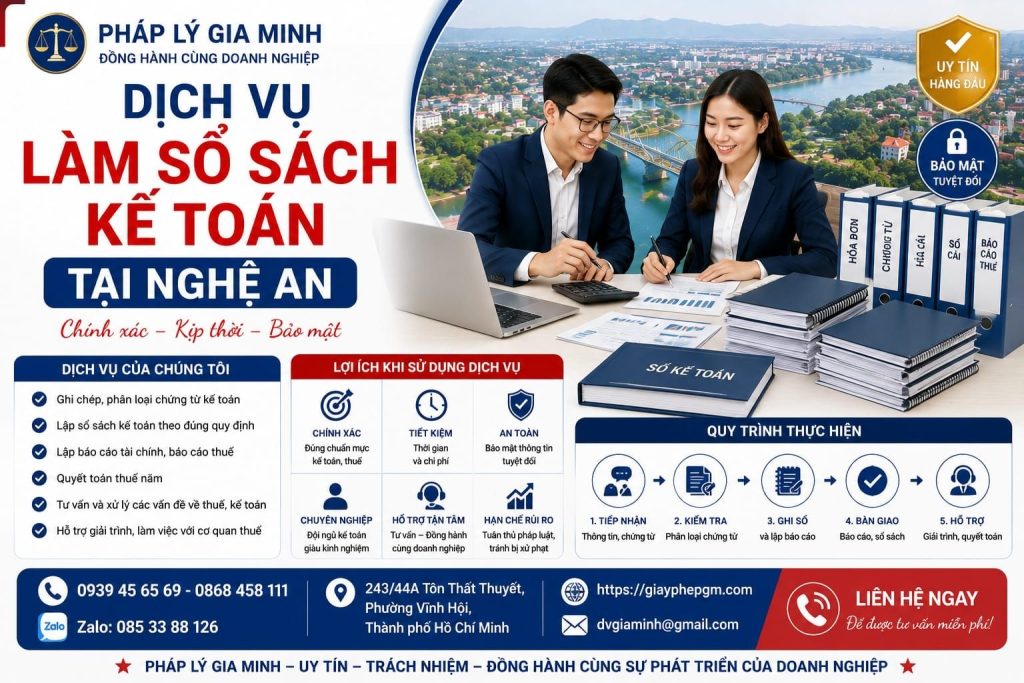 Dịch vụ làm sổ sách kế toán tại Nghệ An