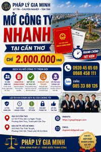 Dịch vụ mở công ty tại Cần Thơ không phát sinh chi phí