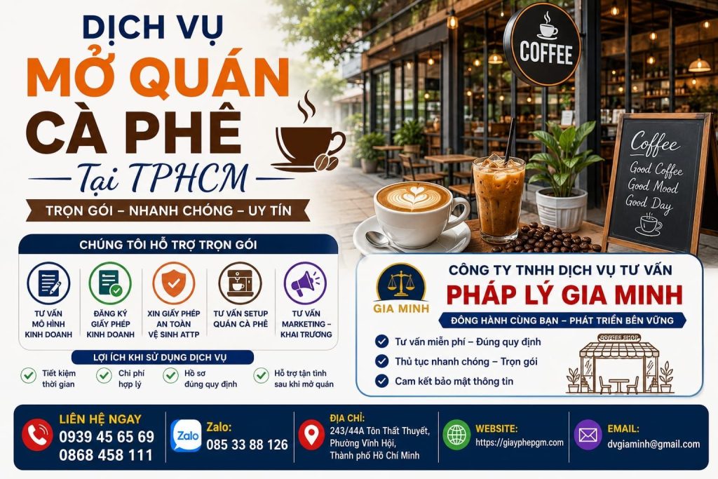 Dịch vụ mở quán cà phê tại TPHCM
