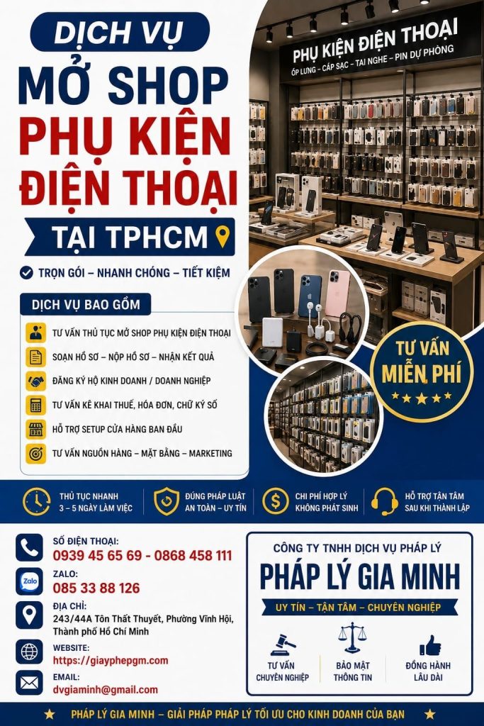 Dịch vụ mở shop phụ kiện điện thoại tại TPHCM