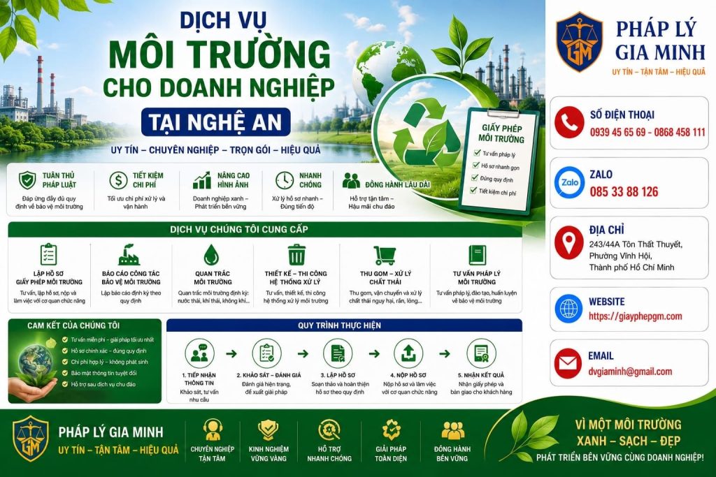 Dịch vụ môi trường cho doanh nghiệp Nghệ An