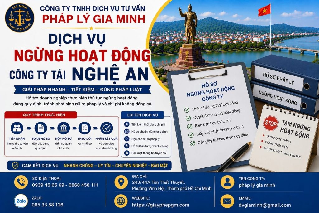 Dịch vụ ngừng hoạt động công ty Nghệ An