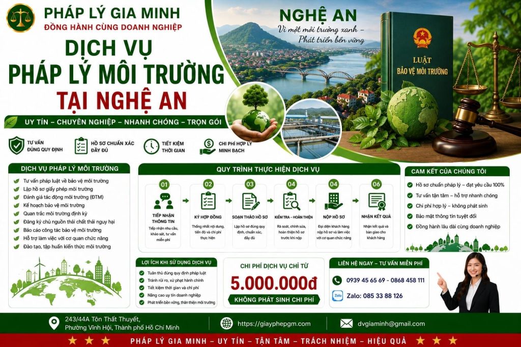 Dịch vụ pháp lý môi trường Nghệ An