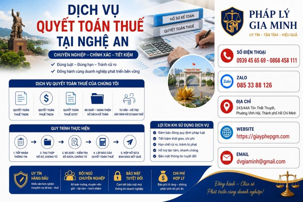 Dịch vụ quyết toán thuế tại Nghệ An