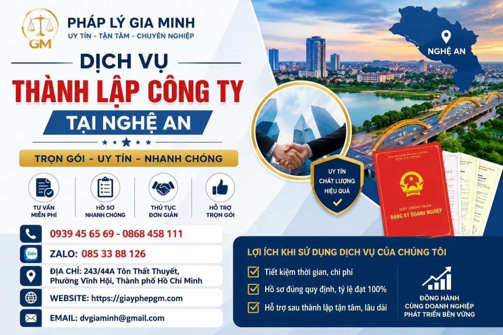 Dịch vụ thành lập công ty tại Nghệ An