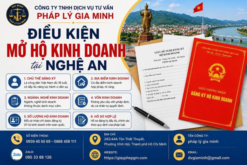Điều kiện mở hộ kinh doanh tại Nghệ An