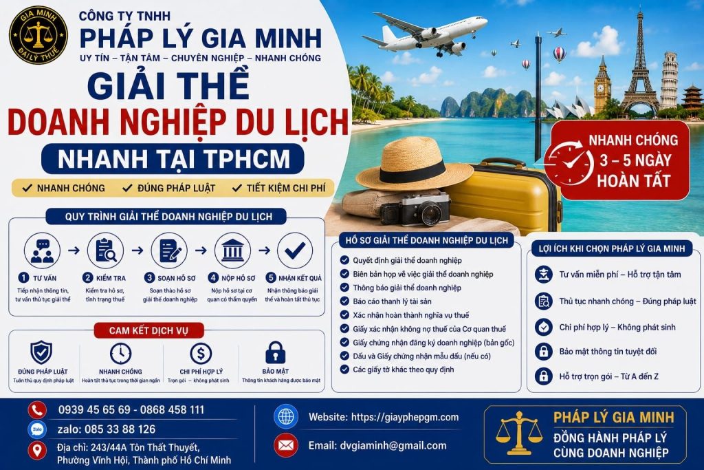 Giải thể doanh nghiệp du lịch nhanh tại TPHCM