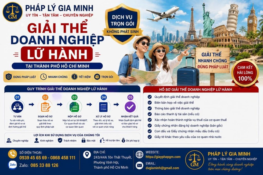 Giải thể doanh nghiệp lữ hành tại Thành phố Hồ Chí Minh