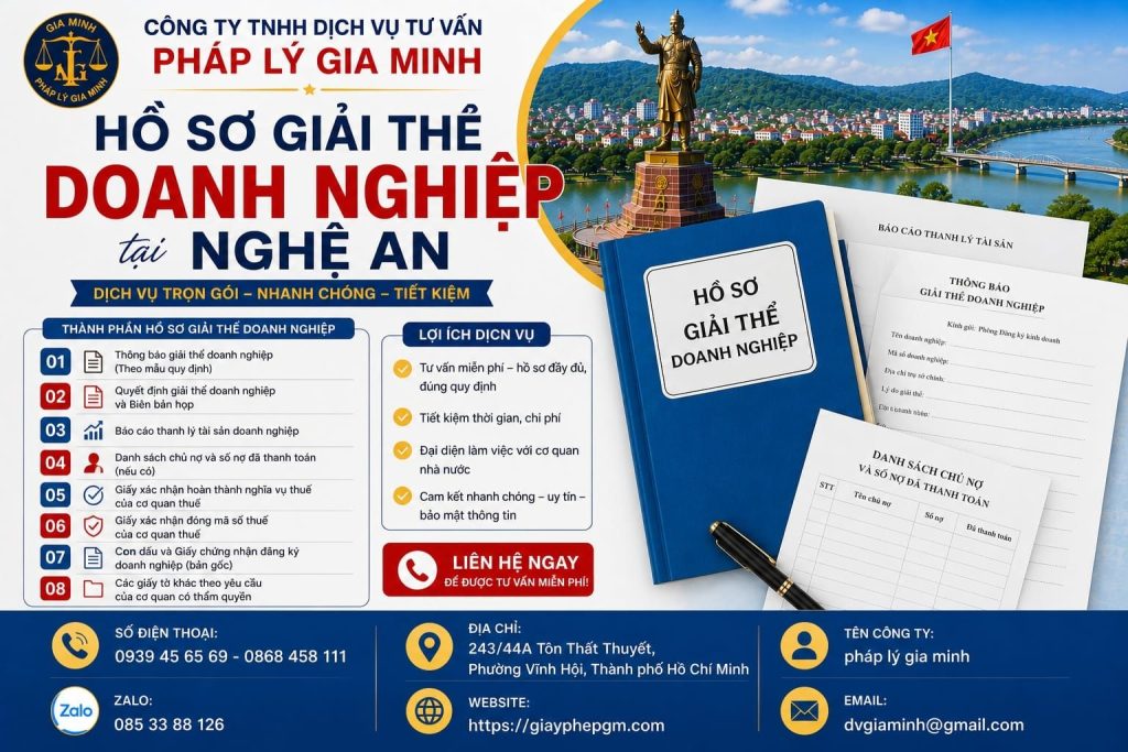 Hồ sơ giải thể doanh nghiệp tại Nghệ An