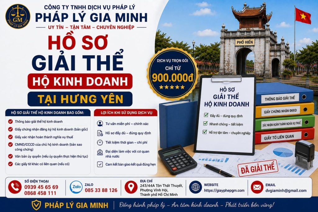 Hồ sơ giải thể hộ kinh doanh tại Hưng Yên