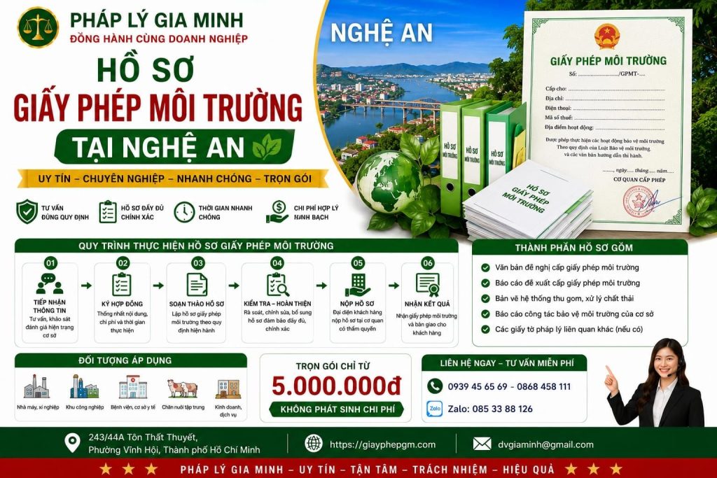 Hồ sơ giấy phép môi trường Nghệ An