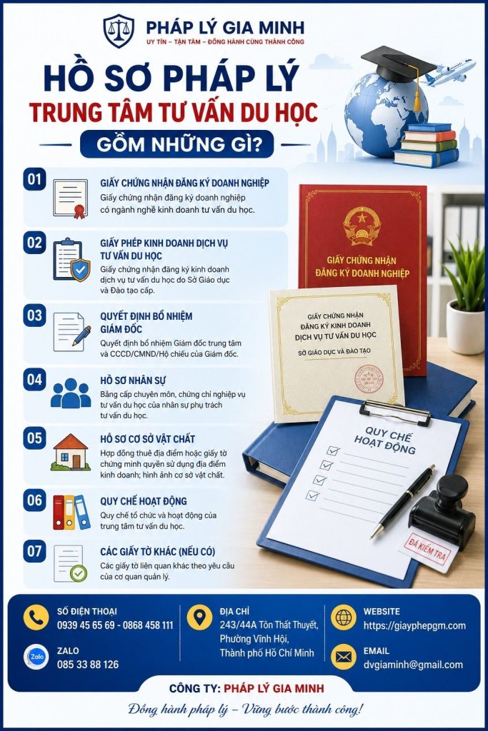 Hồ sơ pháp lý trung tâm tư vấn du học gồm những gì