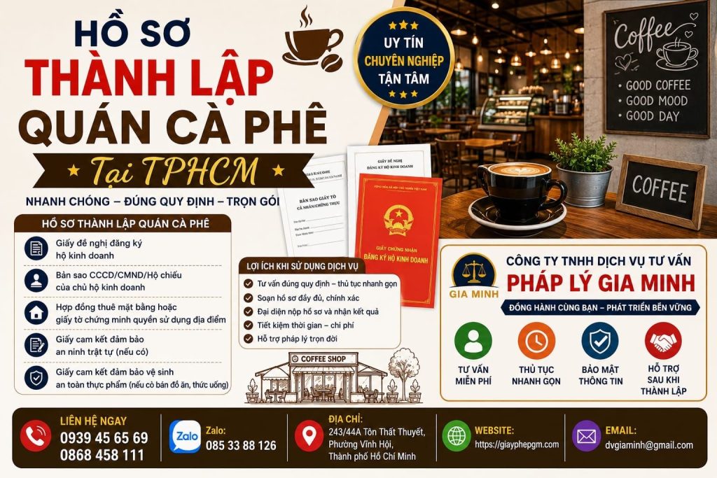 Hồ sơ thành lập quán cà phê tại TPHCM