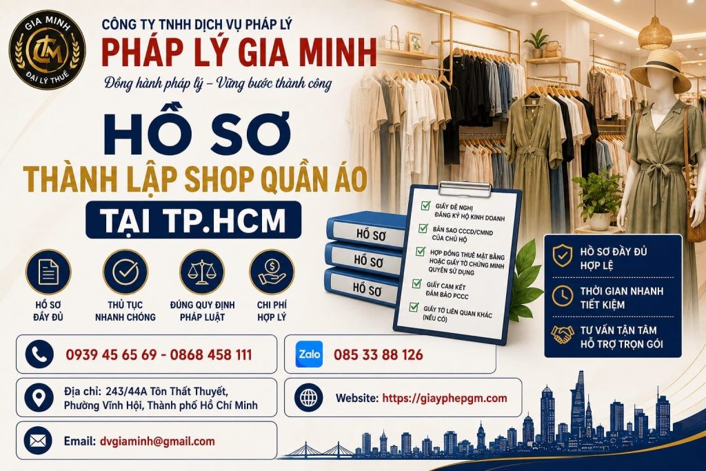 Hồ sơ thành lập shop quần áo tại TPHCM