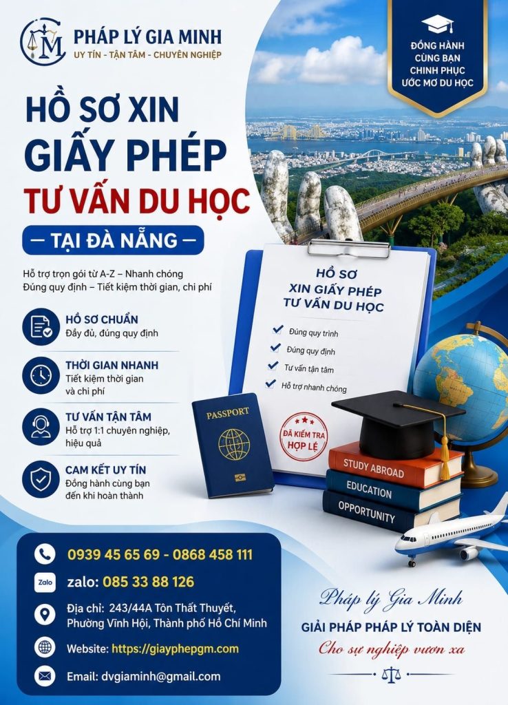 Hồ sơ xin giấy phép tư vấn du học tại Đà Nẵng