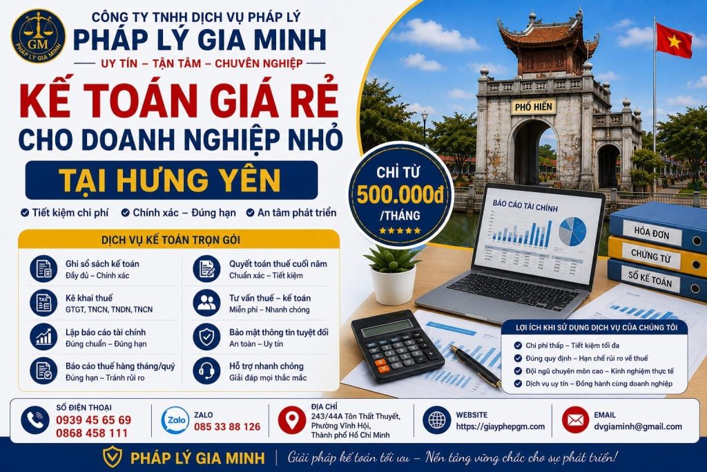 Kế toán giá rẻ cho doanh nghiệp nhỏ tại Hưng Yên