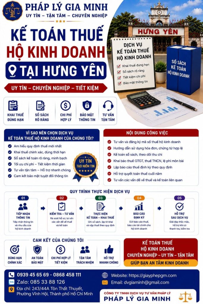 Kế toán thuế hộ kinh doanh tại Hưng Yên