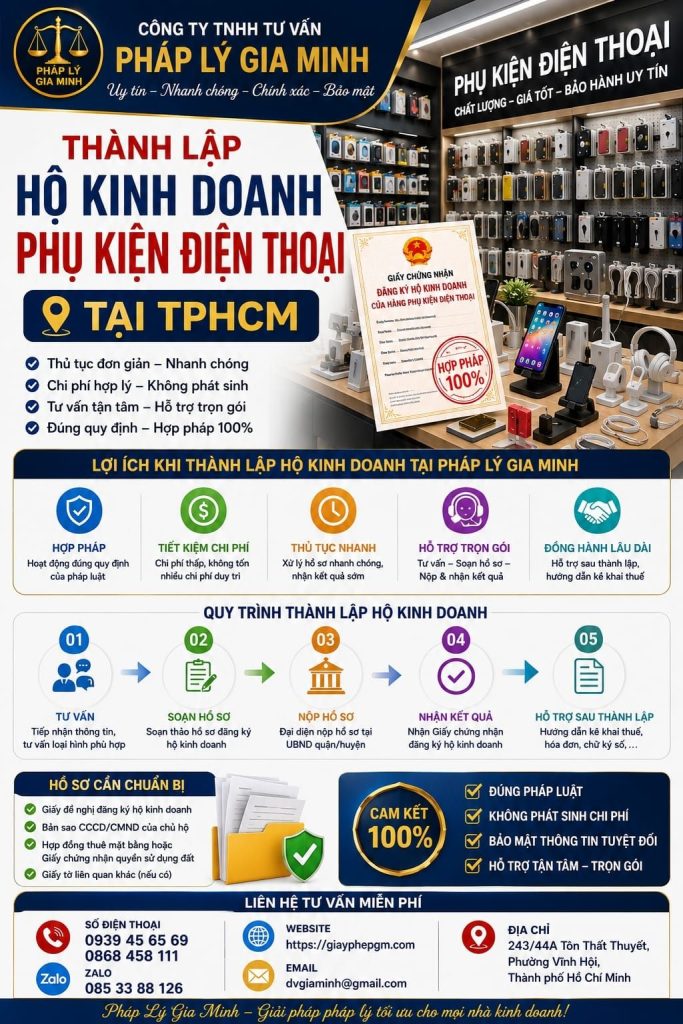 Thành lập hộ kinh doanh phụ kiện điện thoại tại TPHCM