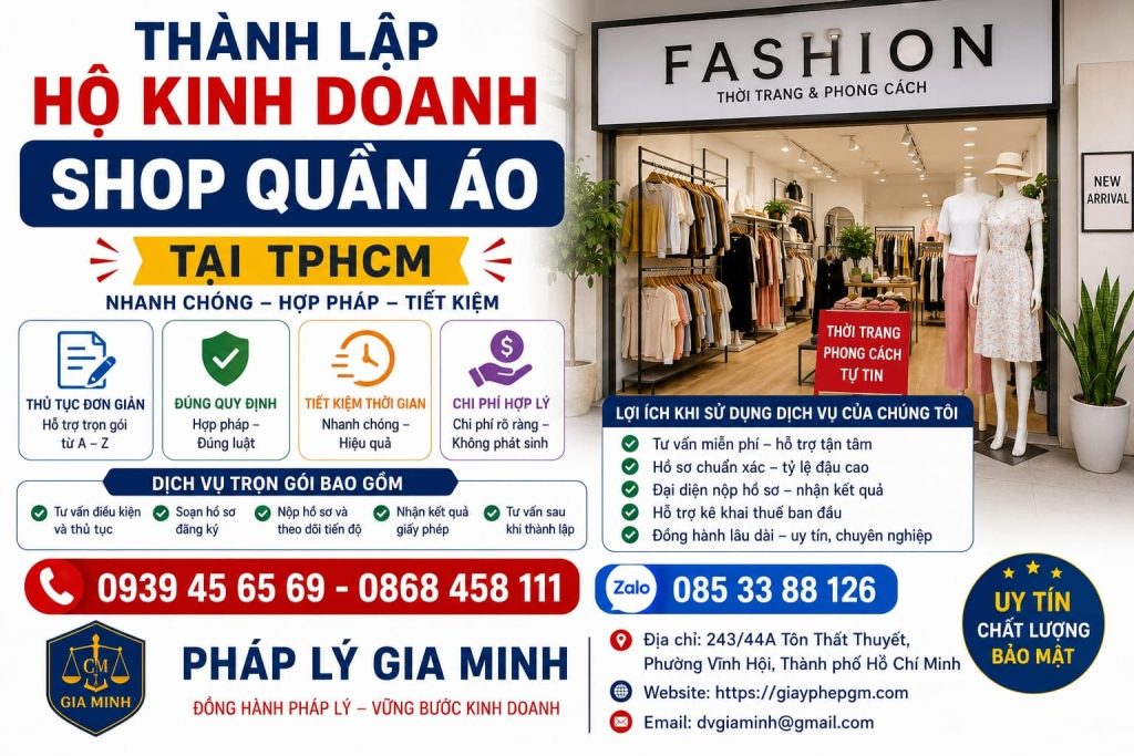 Thành lập hộ kinh doanh shop quần áo tại TPHCM