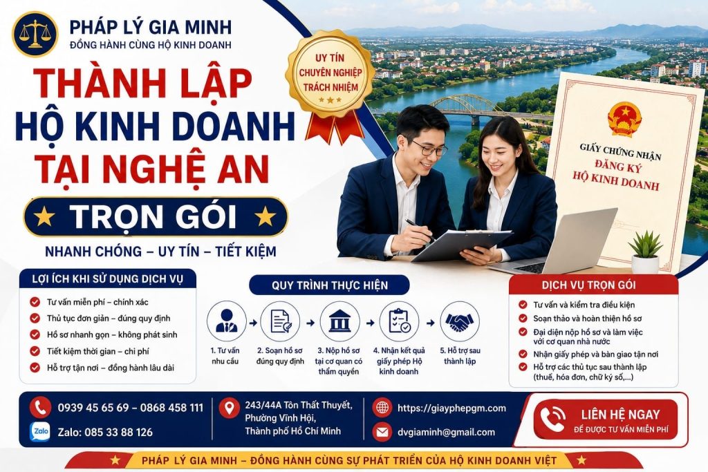 Thành lập hộ kinh doanh tại Nghệ An trọn gói