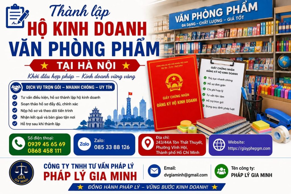 Thành lập hộ kinh doanh văn phòng phẩm tại Hà Nội