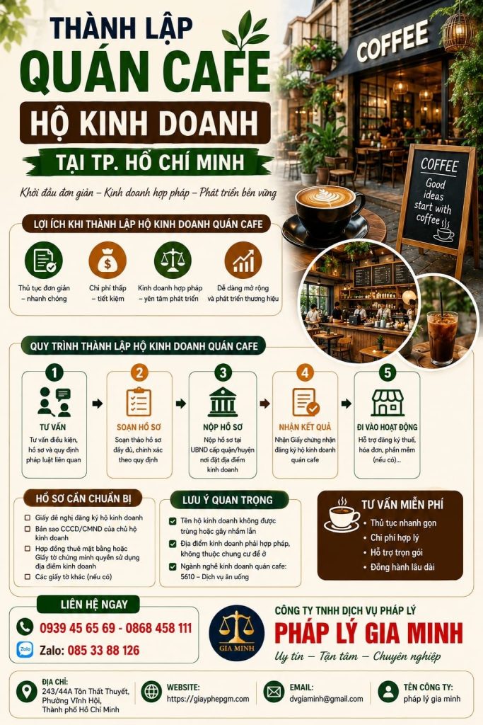 Thành lập quán cafe hộ kinh doanh tại TPHCM