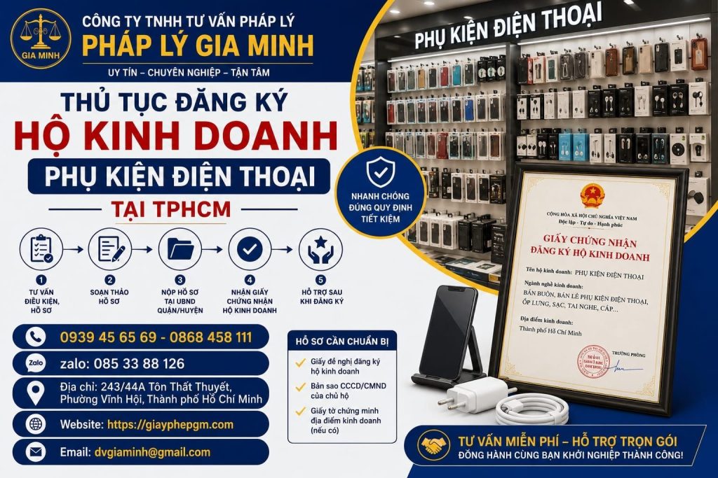 Thủ tục đăng ký hộ kinh doanh phụ kiện điện thoại tại TPHCM