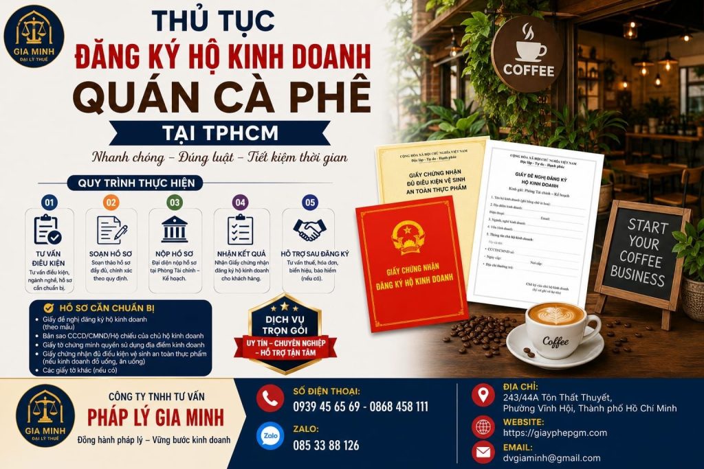 Thủ tục đăng ký hộ kinh doanh quán cà phê tại TPHCM