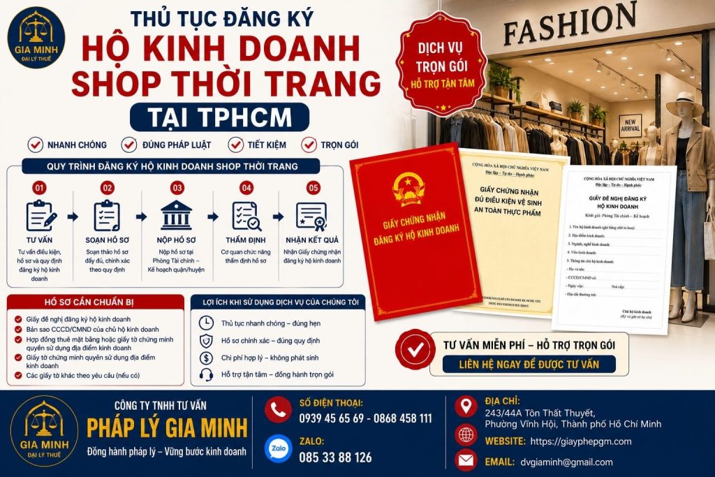 Thủ tục đăng ký hộ kinh doanh shop thời trang tại TPHCM