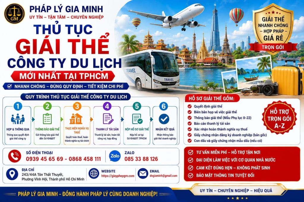 Thủ tục giải thể công ty du lịch mới nhất tại TPHCM