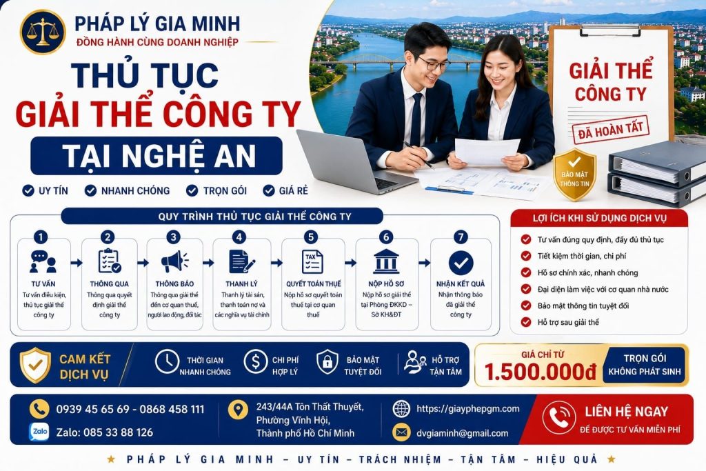 Thủ tục giải thể công ty tại Nghệ An